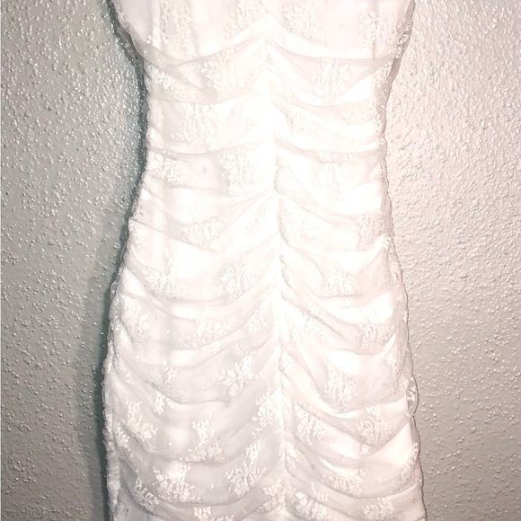Windsor White Size M. Lace Ruffle Dress.Adjustable Straps. 13Armpit to arm 28”L. - Picture 3 of 6